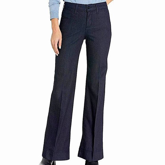 NYDJ Denim - NYDJ Wide Leg Trouser Jeans Teresa  Dark Wash